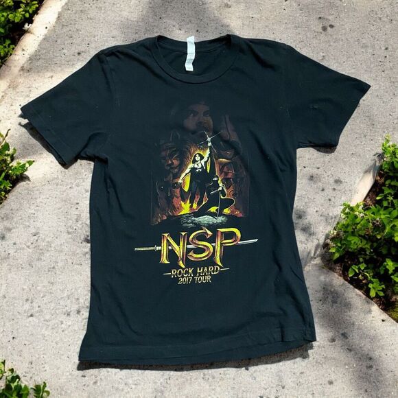 Canvas NSP Rock Hard Tour 2017 Concert Band Black Tee Cotton Unisex Size Small - Picture 1 of 8